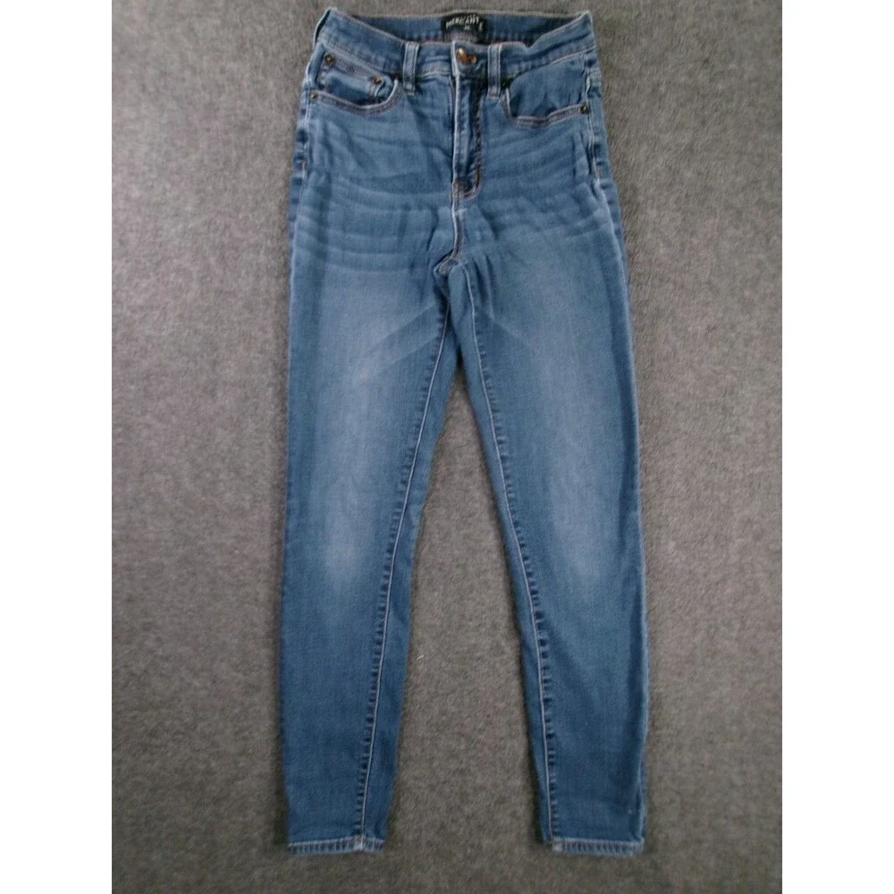 J Crew Jeans Womens 26 Blue Mercantile Mid Rise Straight Medium Wash Casual